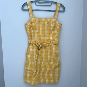 Hollister Yellow/White Tartan Plaid Mini Dress